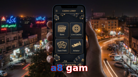 Main screen of A8 Gam app page for PK players