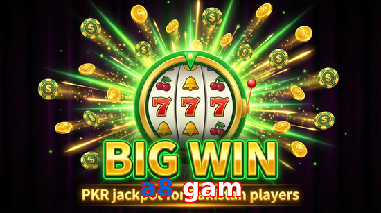 Big win animation on A8 Gam slot game