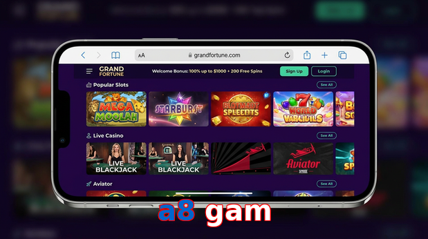 Main screen of A8 Gam ios page for PK players